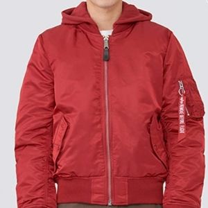 ALPHA INDUSTRIES- MA-1 NATUS HOODED JACKET- Small, New! Never worn!!